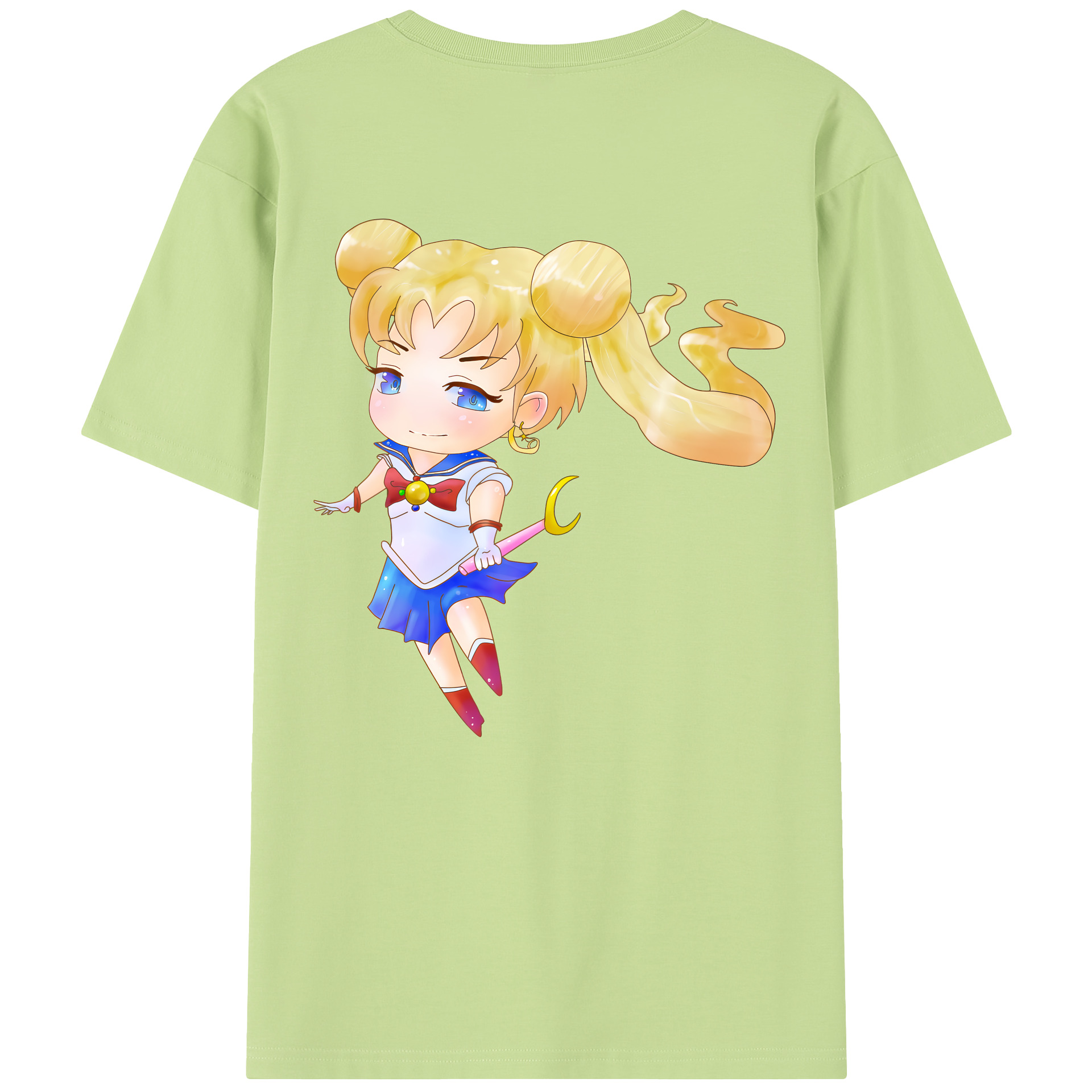 （画像用） 美少女戦士セーラームーン 愛野 美奈子 あいの みなこ Sailor Moon Aino Minako 綿100％半袖Tシャツ（背面プリント）